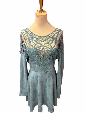 knee length dresses for ladies Twilight Moments Long Sleeve Knit Dress Cream– Selfie Leslie main image 0